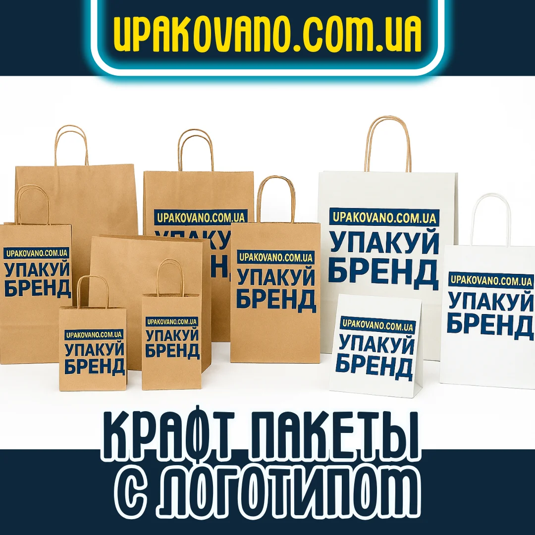 Крафт-пакеты с логотипом для магазинов и брендов Крафт-пакеты с логотипом разных размеров с фирменной печатью