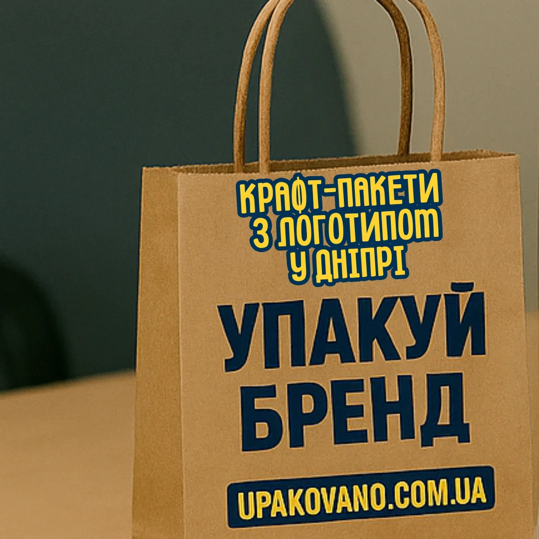 Крафт-пакети з логотипом магазину — брендовані крафтові пакети для Дніпра