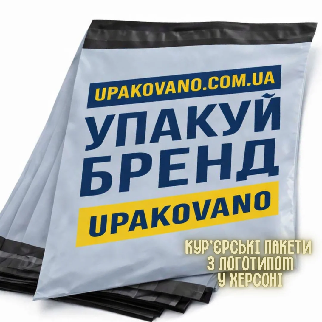 Кур'єрські пакети з логотипом Херсон | Замовити друк на пакувальних кур'єрських пакетах у Херсоні оптом Брендовані пакувальні пакети з нанесенням логотипу стосами у Херсоні