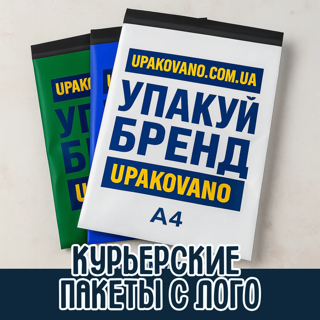 Брендированные курьерские пакеты A4 — печать логотипа 24 х 32 см Курьерские пакеты с логотипом формата А4