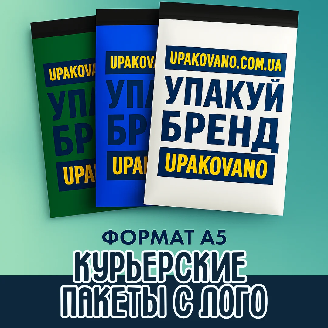 Брендированные курьерские пакеты A5 — печать логотипа 19 х 24 см Курьерские пакеты с логотипом формата A5