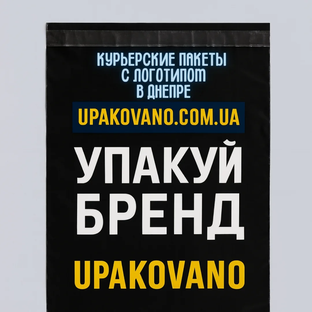 Курьерские пакеты с логотипом Днепр — полиэтиленовые брендированные пакеты 51–60 мкм