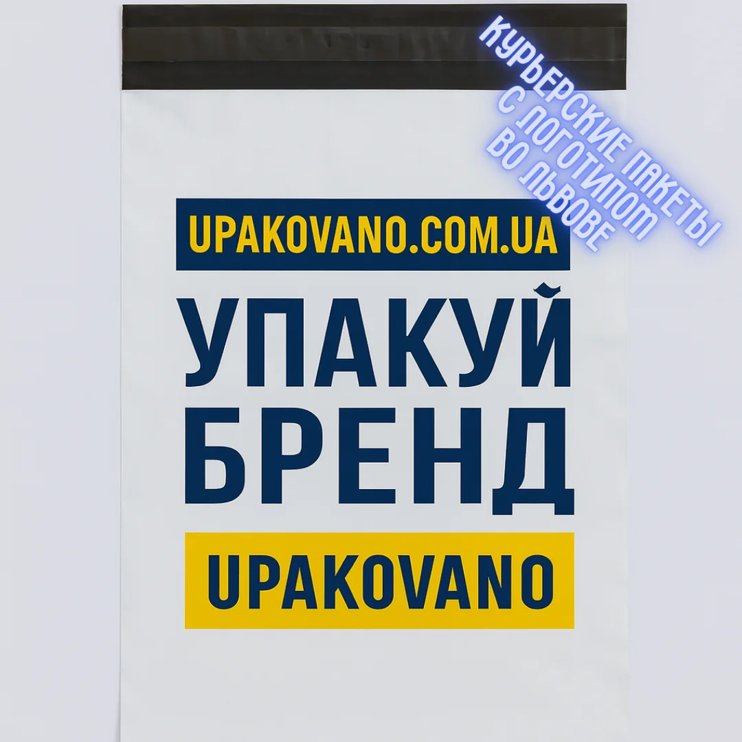 Брендированные курьерские пакеты с логотипом во Львове — полиэтилен 51–60 мкм