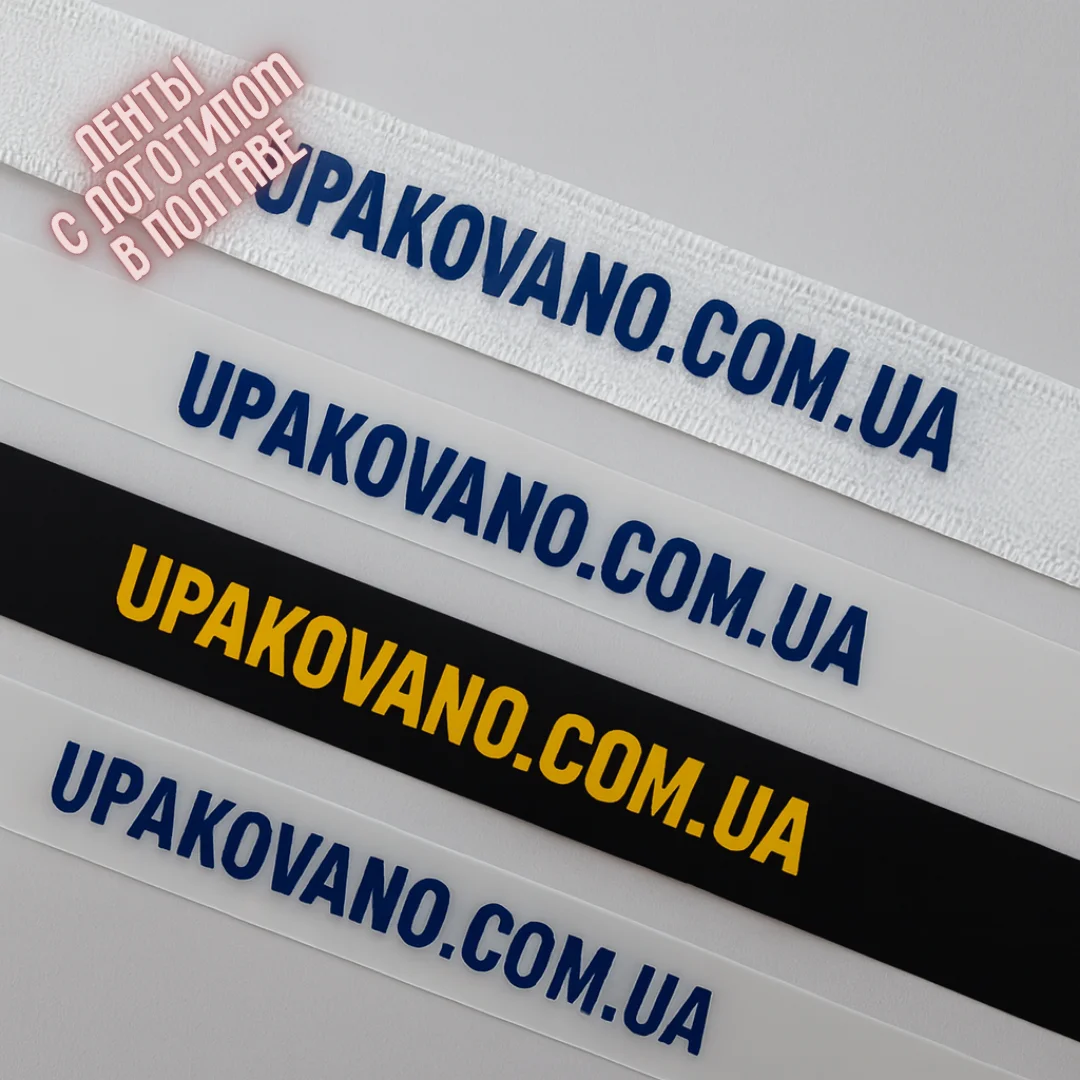 Брендированные ленты в Полтаве | Заказать печать логотипа на ленте Полтава Ленты с логотипом Полтава — образцы брендированных лент для упаковки