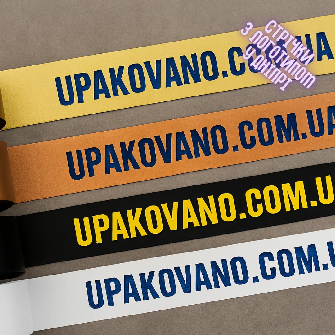 Купити стрічки з логотипом у Дніпрі | Брендована стрічка Дніпро Приклад брендованої стрічки з логотипом — друк в Дніпрі