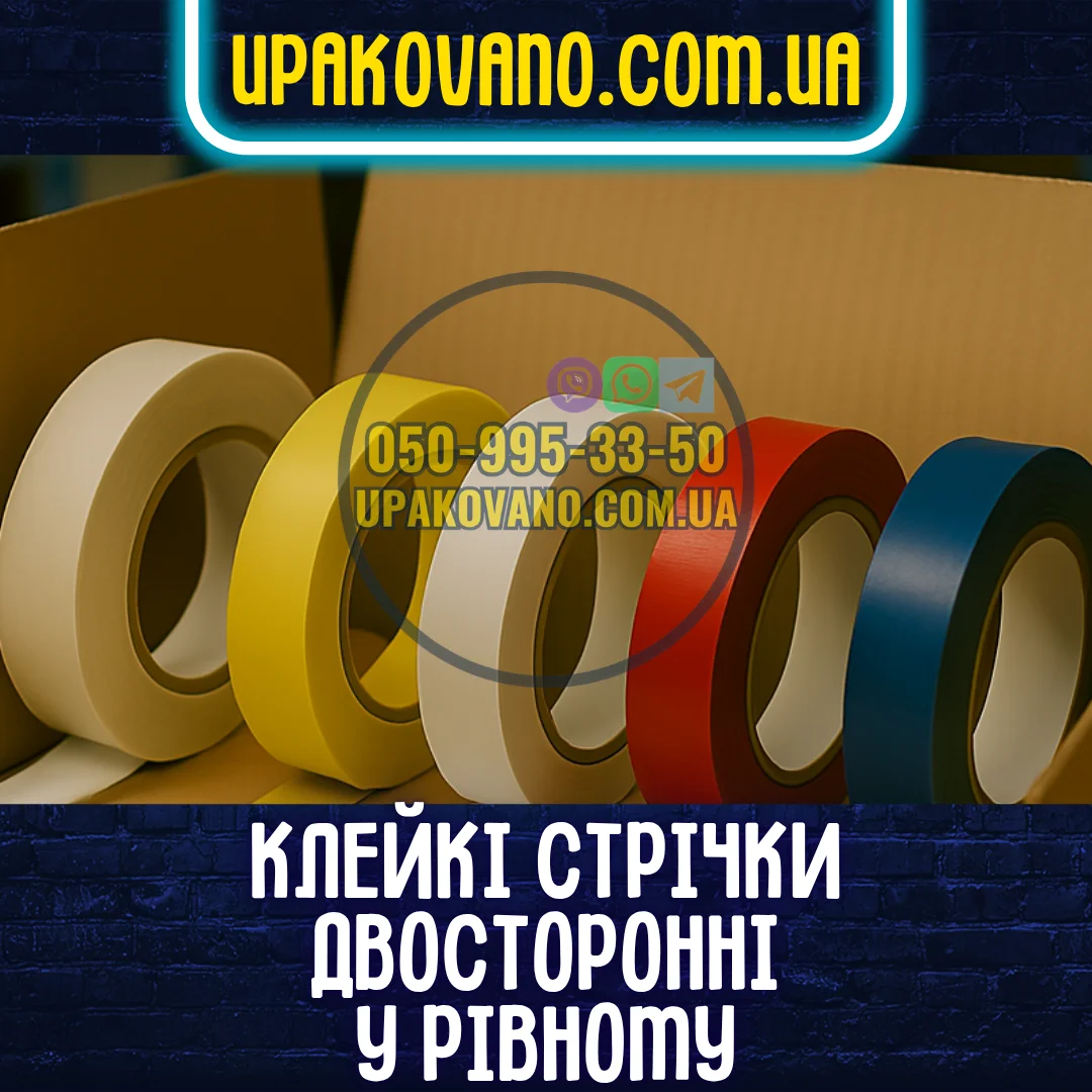 Купити двосторонній скотч у Рівному — прозорий, пінний, тканинний, легкий на відрив, високотемпературний Двосторонній скотч різних типів — Рівне