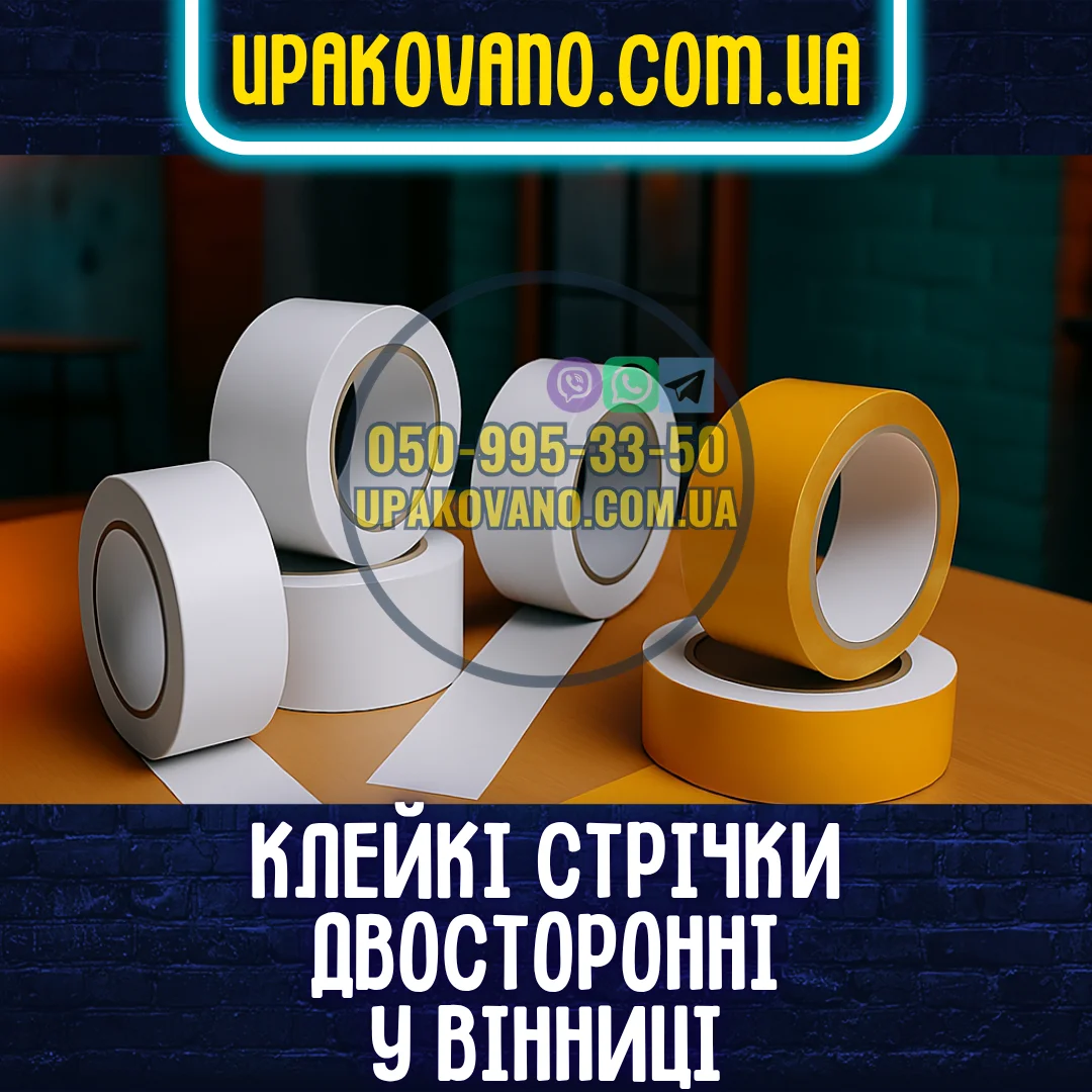 Купити двосторонній скотч у Вінниці — різновиди, характеристики, застосування Двосторонній скотч Вінниця — купити стрічки на піні, паперові, тканинні, прозорі
