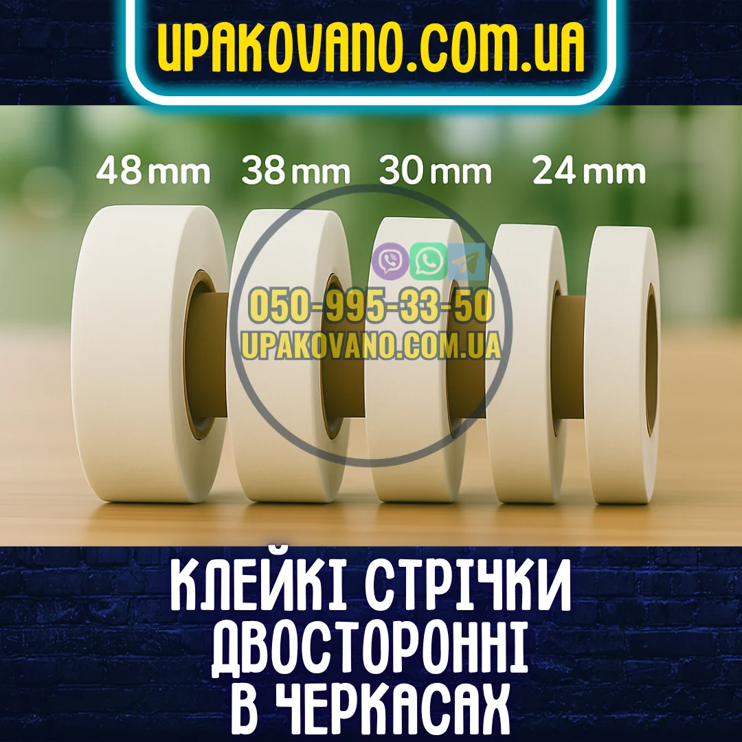 Купити двосторонній скотч у Черкасах — види та властивості Двосторонній скотч Черкаси — асортимент та застосування