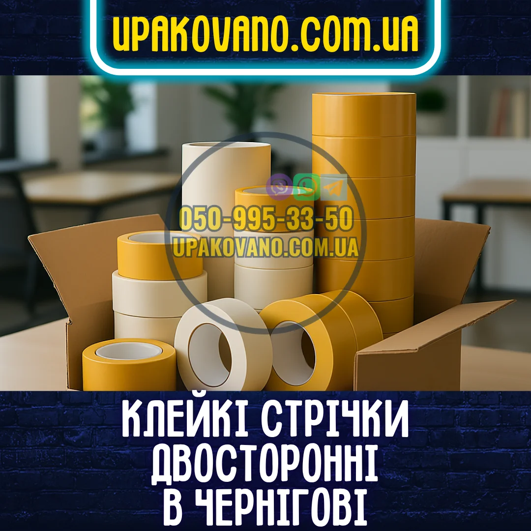Види двостороннього скотчу в Чернігові — поліпропіленовий, тканинний, силіконовий та інші