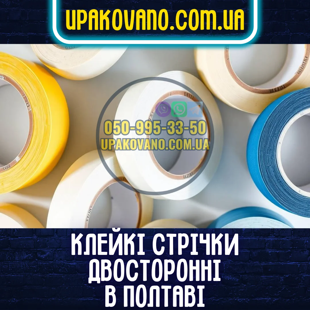 Двосторонній скотч у Полтаві — клейкі стрічки різної товщини та типу
