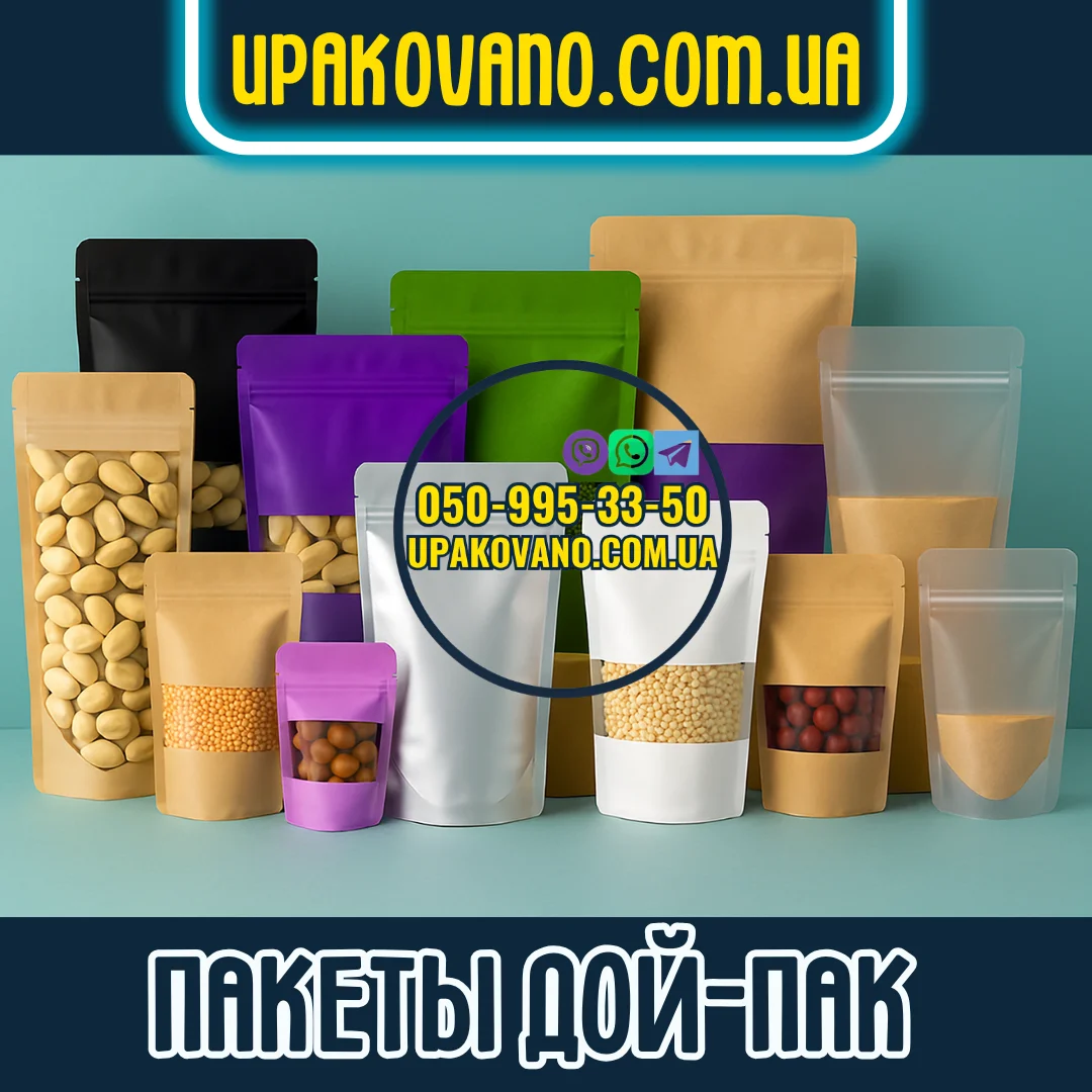 Пакеты дой пак оптом и в розницу Пакеты дой пак без логотипа для фасовки и хранения продукции