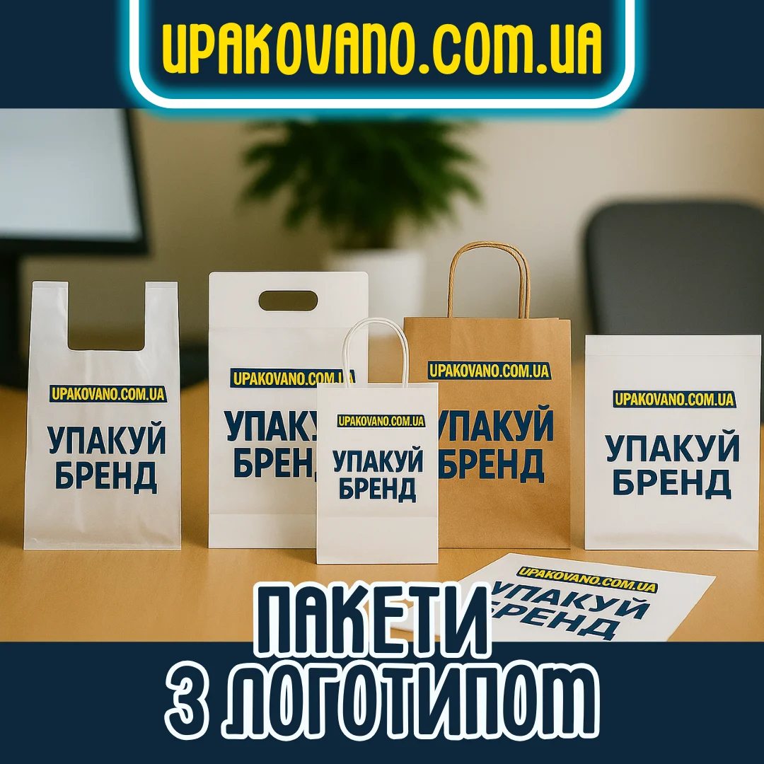 Фірмові бренд-пакети на замовлення в асортименті 