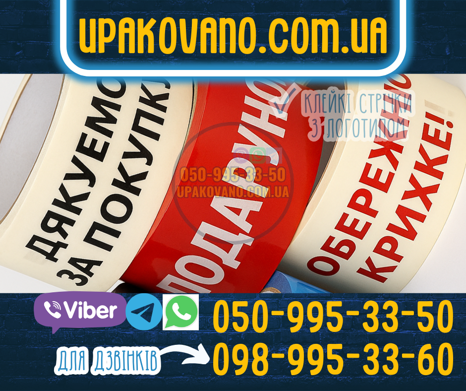 Друк на скотчі в Сєвєродонецьку - будь-який колір! Скотч з логотипом в Сєвєродонецьку для бізнесу.