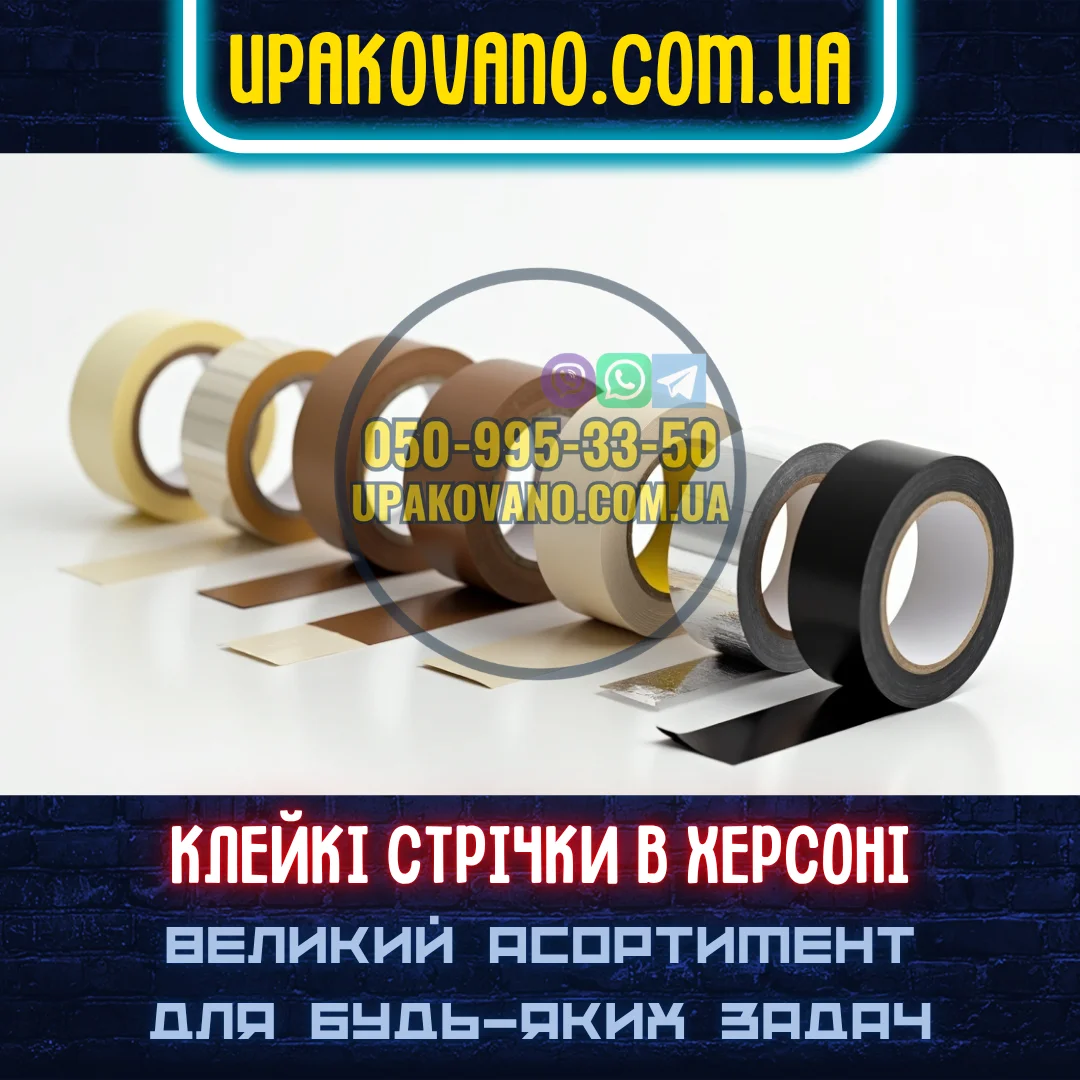 Асортимент скотчу в Херсоні для покупки з доставкою. Скотч в асортименті - пакувальний, малярний, двосторонній, спеціальний в Херсоні.