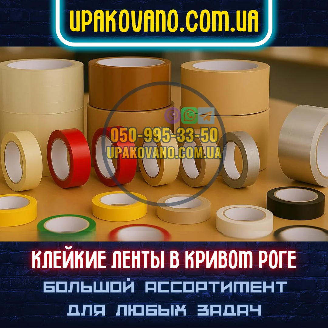 Купить скотч в Кривом Роге — типы, назначение, характеристики Ассортимент скотча — Кривой Рог, технические и упаковочные ленты