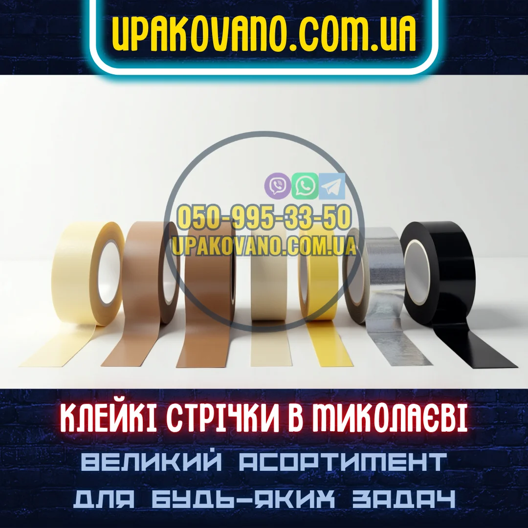 Широкий вибір скотчу в Миколаєві - купіть у нас з доставкою. Рулони пакувального, малярського та канцелярського скотчу в асортименті, доступні для покупки в Миколаєві.
