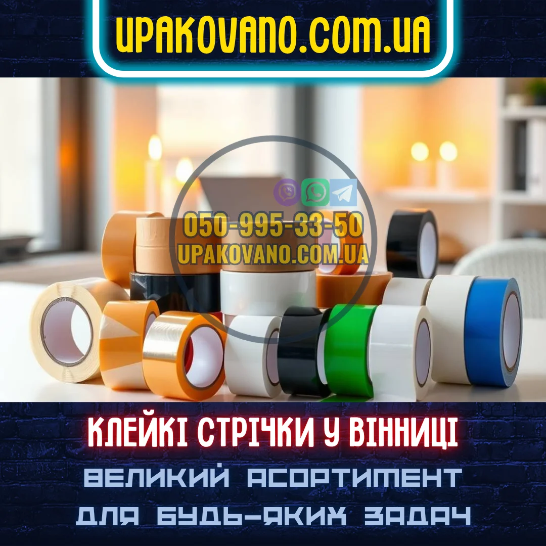 Купити скотч у Вінниці - широкий асортимент і швидка доставка. Різноманітний скотч у Вінниці: пакувальний, двосторонній, канцелярський, малярський та інші види.