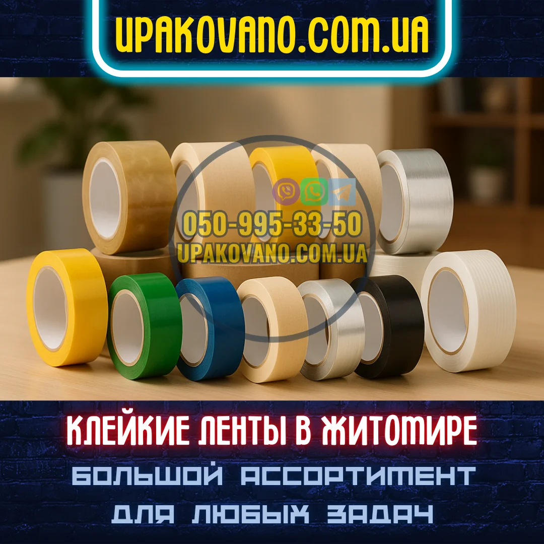 Скотч в Житомире — купить ленты разных видов Ассортимент скотча с доставкой в Житомир
